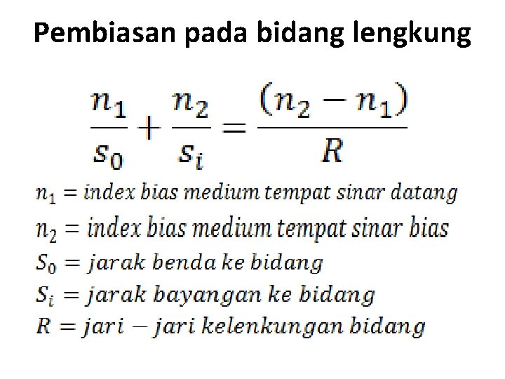 Pembiasan pada bidang lengkung 