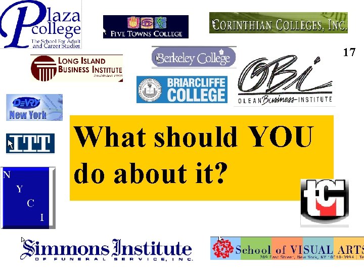 17 What should YOU do about it? 