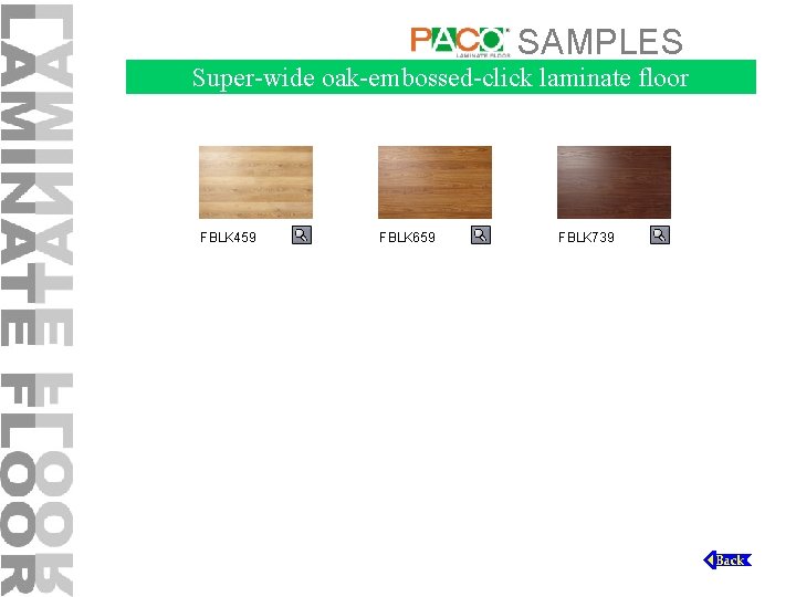 SAMPLES Super-wide oak-embossed-click laminate floor FBLK 459 FBLK 659 FBLK 739 