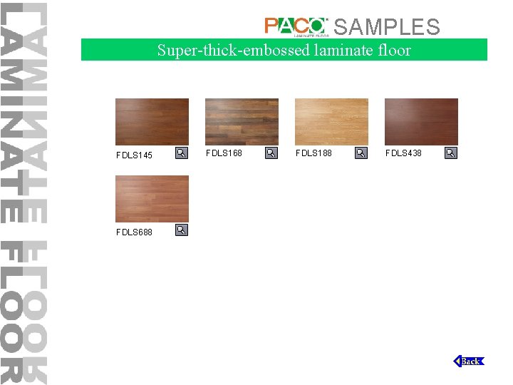 SAMPLES Super-thick-embossed laminate floor FDLS 145 FDLS 688 FDLS 168 FDLS 188 FDLS 438