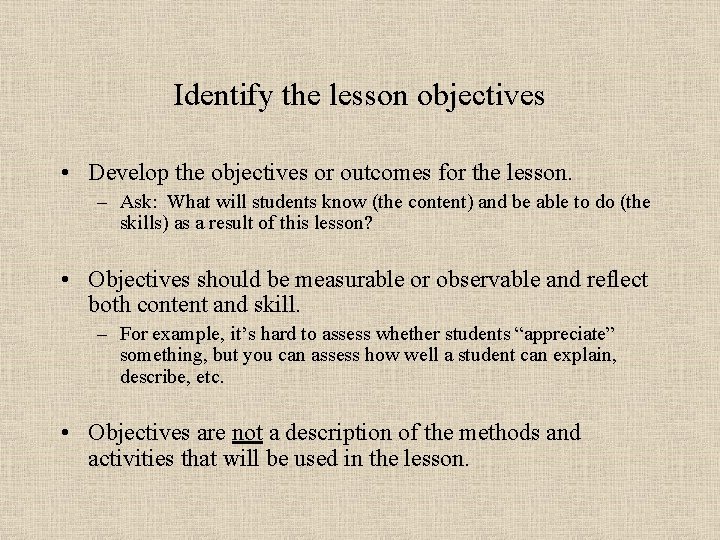 The Lesson Plan Process The BLa ST IU