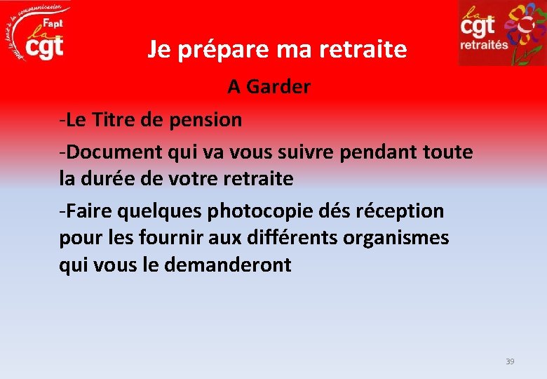 Je prépare ma retraite A Garder -Le Titre de pension -Document qui va vous