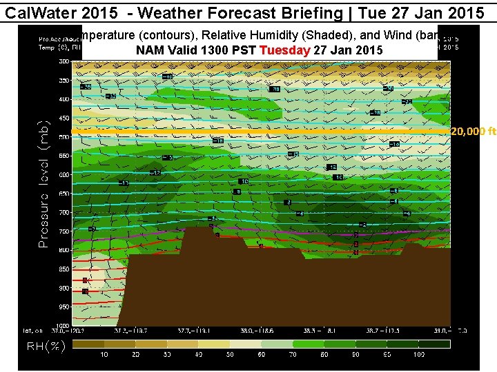 Cal. Water 2015 - Weather Forecast Briefing | Tue 27 Jan 2015 Temperature (contours),