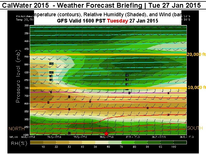 Cal. Water 2015 - Weather Forecast Briefing | Tue 27 Jan 2015 Temperature (contours),