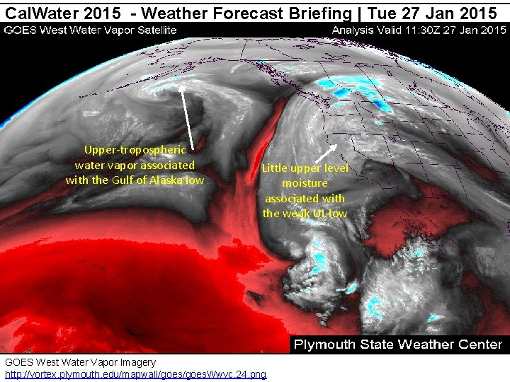 Cal. Water 2015 - Weather Forecast Briefing | Tue 27 Jan 2015 Upper-tropospheric water