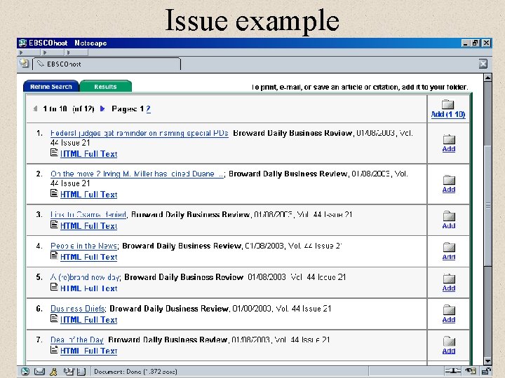 Issue example 