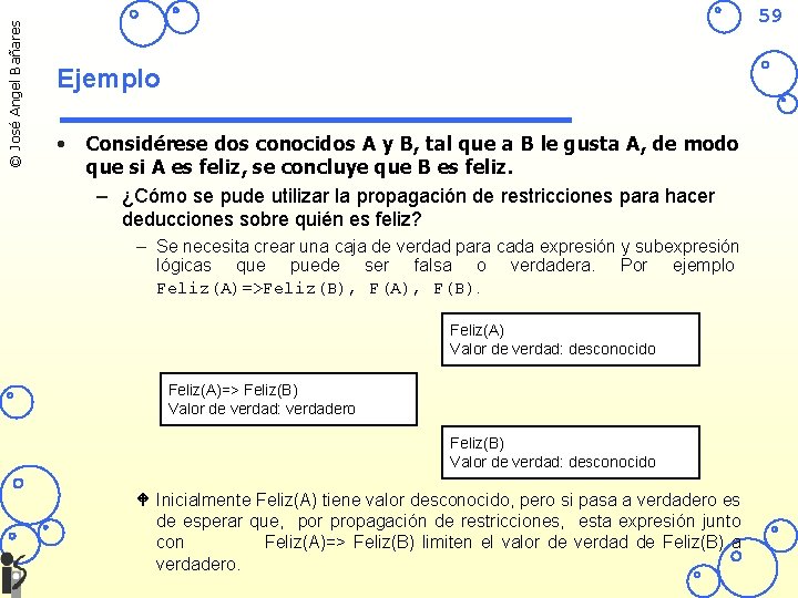 © José Angel Bañares 59 Ejemplo • Considérese dos conocidos A y B, tal