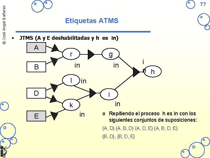 © José Angel Bañares 77 Etiquetas ATMS • JTMS (A y E deshabilitadas y