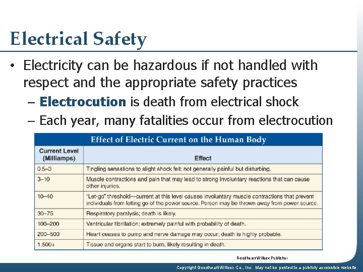 Electrical Safety • Electricity can be hazardous if not handled with respect and the