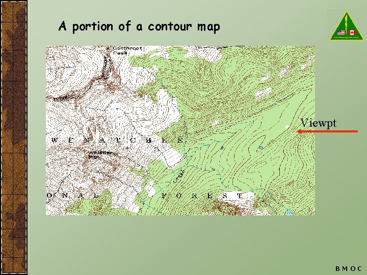 A portion of a contour map Viewpt BMOC 