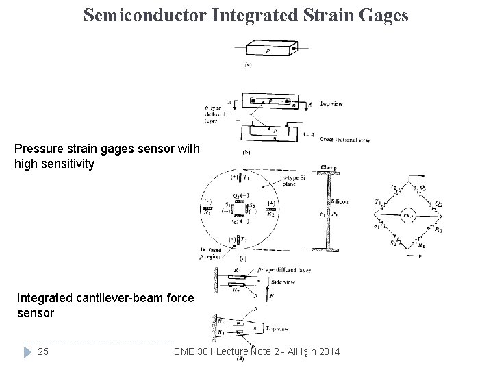 Semiconductor Integrated Strain Gages Pressure strain gages sensor with high sensitivity Integrated cantilever-beam force