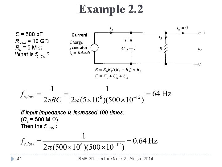 Example 2. 2 C = 500 p. F Rleak = 10 G Ra =