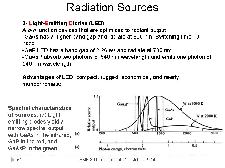 Radiation Sources 3 - Light-Emitting Diodes (LED) A p-n junction devices that are optimized
