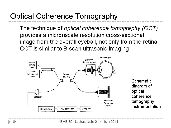 Optical Coherence Tomography The technique of optical coherence tomography (OCT) provides a micronscale resolution