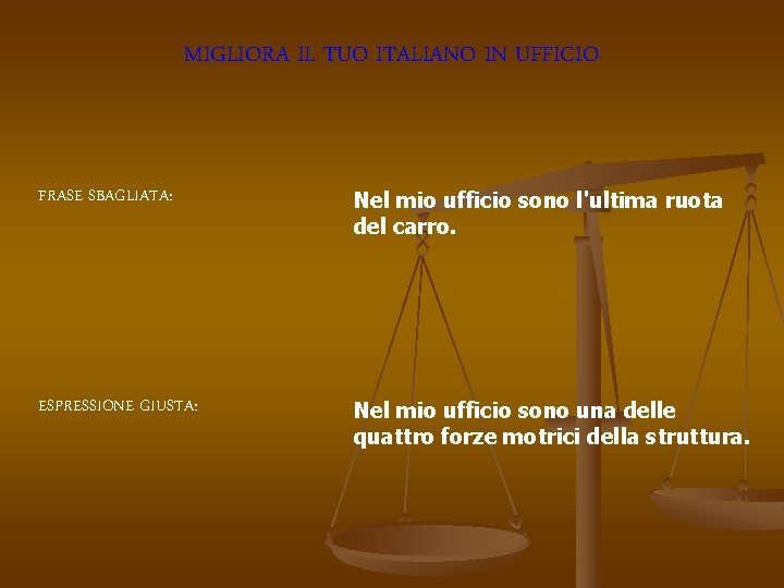 MIGLIORA IL TUO ITALIANO IN UFFICIO FRASE SBAGLIATA: Nel mio ufficio sono l'ultima ruota