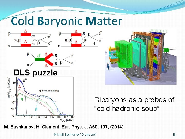Cold Baryonic Matter DLS puzzle Dibaryons as a probes of “cold hadronic soup” M.