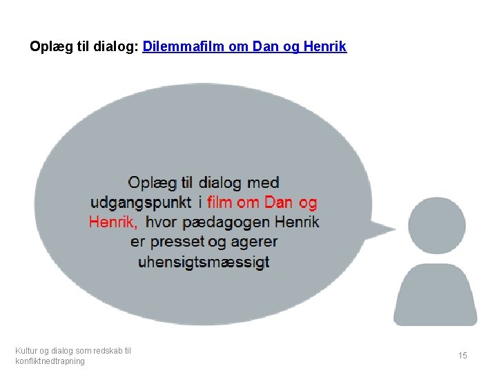 Oplæg til dialog: Dilemmafilm om Dan og Henrik Kultur og dialog som redskab til