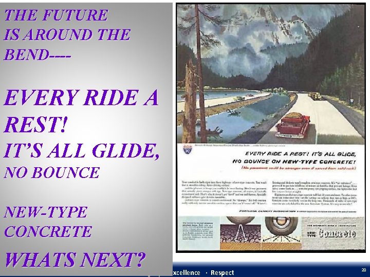 THE FUTURE IS AROUND THE BEND---- EVERY RIDE A REST! IT’S ALL GLIDE, NO