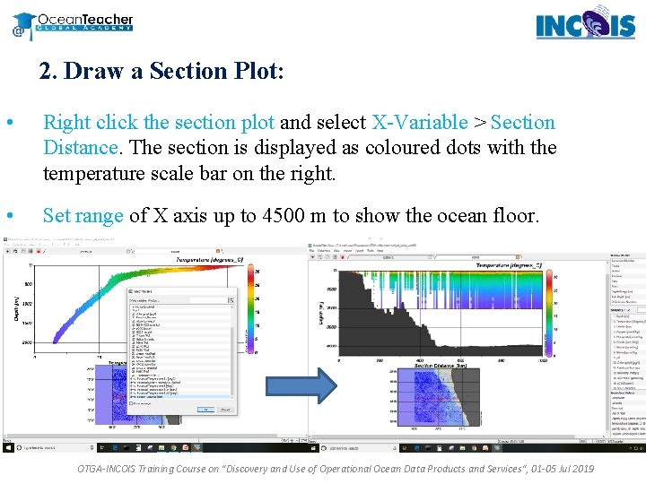 2. Draw a Section Plot: • Right click the section plot and select X-Variable