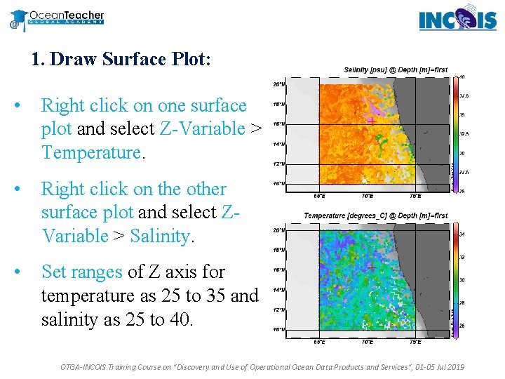 1. Draw Surface Plot: • Right click on one surface plot and select Z-Variable