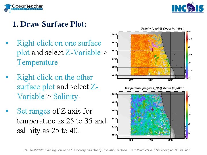 1. Draw Surface Plot: • Right click on one surface plot and select Z-Variable 1. Draw Surface Plot: • Right click on one surface plot and select Z-Variable