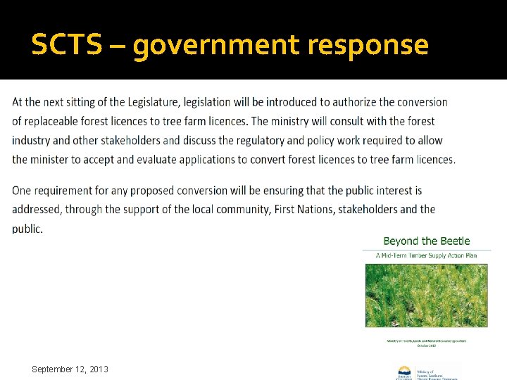 SCTS – government response September 12, 2013 32 