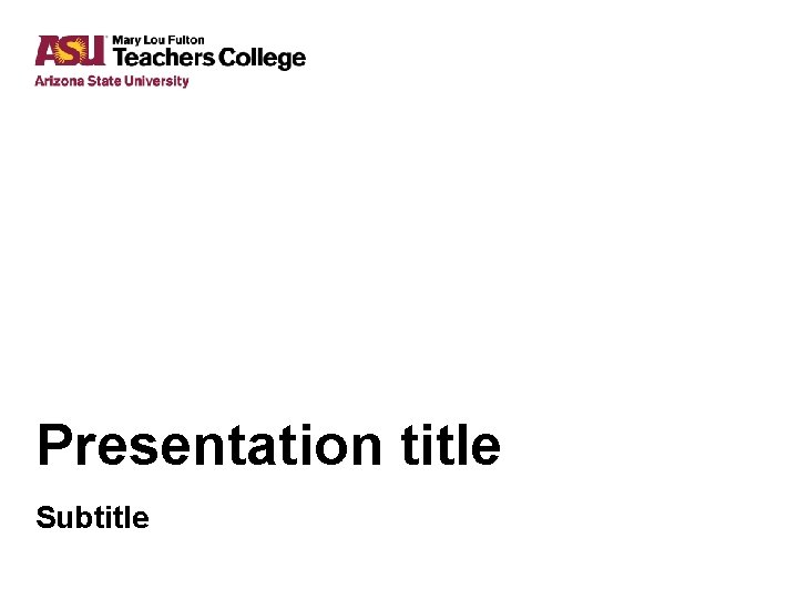 Presentation title Subtitle 