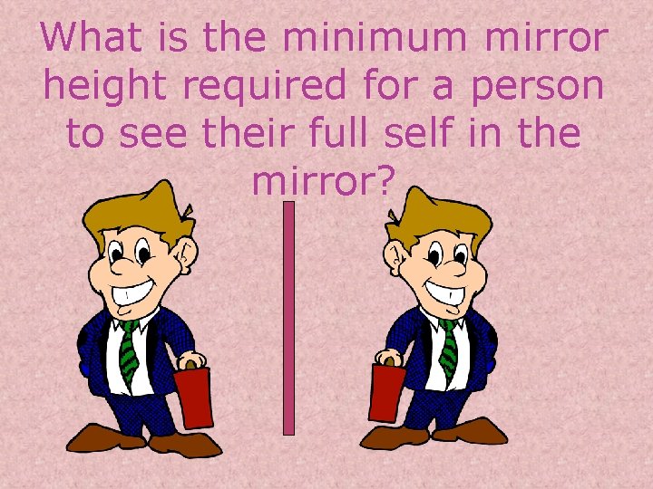 What is the minimum mirror height required for a person to see their full