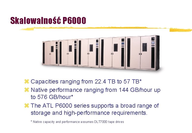 Skalowalność P 6000 z Capacities ranging from 22. 4 TB to 57 TB* z