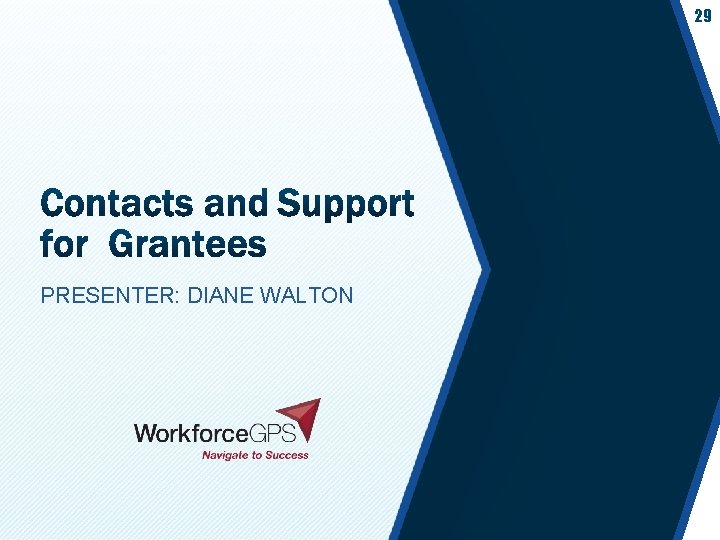 29 PRESENTER: DIANE WALTON 