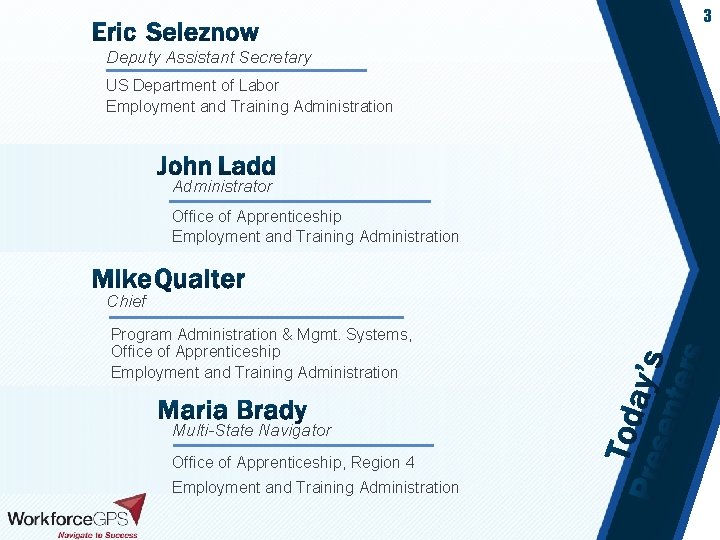 3 Deputy Assistant Secretary US Department of Labor Employment and Training Administration Administrator Office