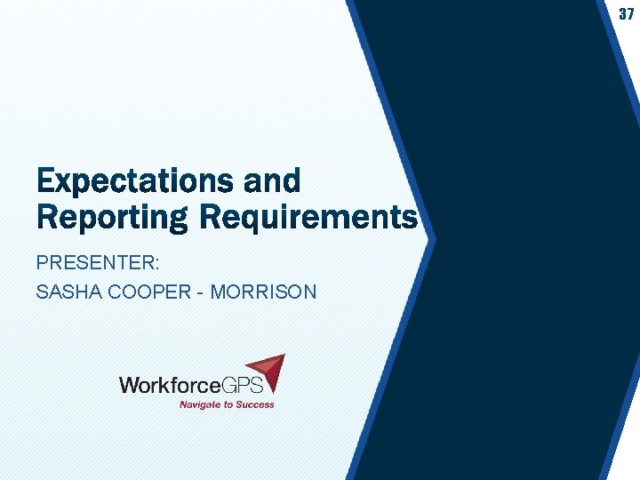 37 PRESENTER: SASHA COOPER - MORRISON 