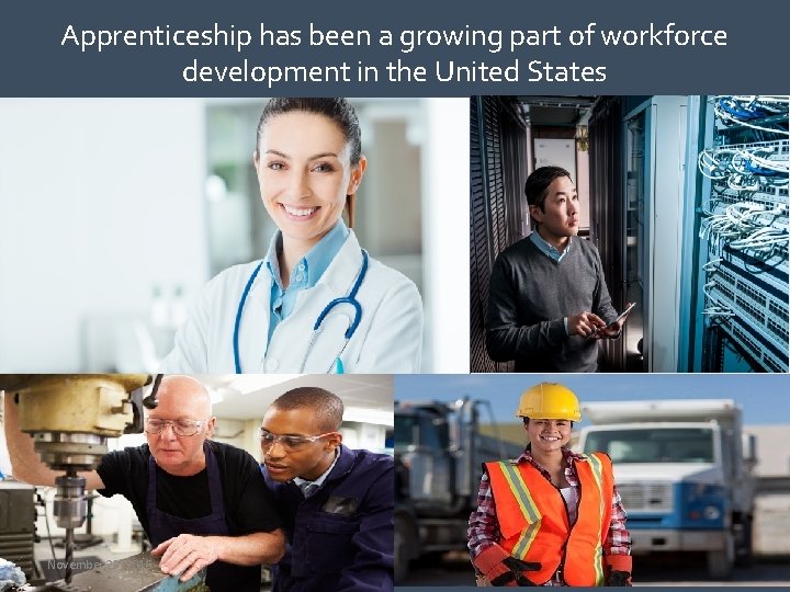 Apprenticeship has been a growing part of workforce development in the United States November