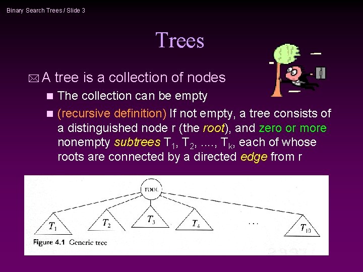 Binary Search Trees / Slide 3 Trees *A tree is a collection of nodes