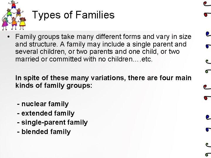 Understanding Families Objectives Explain the importance of the