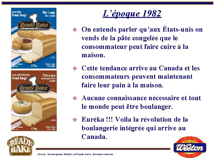 L’époque 1982 v On entends parler qu’aux États-unis on vends de la pâte congelée