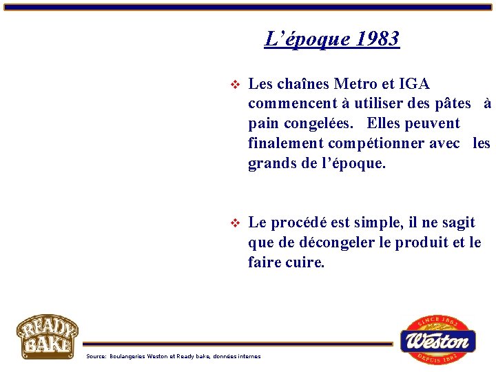 L’époque 1983 v Les chaînes Metro et IGA commencent à utiliser des pâtes à