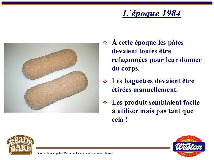 L’époque 1984 v À cette époque les pâtes devaient toutes être refaçonnées pour leur