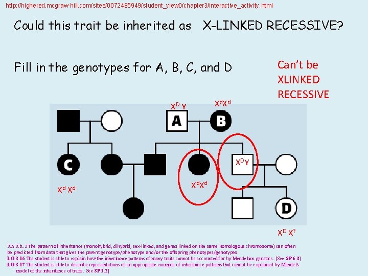 http: //highered. mcgraw-hill. com/sites/0072485949/student_view 0/chapter 3/interactive_activity. html Could this trait be inherited as X-LINKED