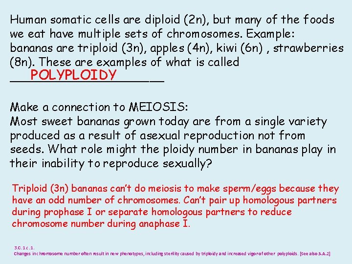 Human somatic cells are diploid (2 n), but many of the foods we eat