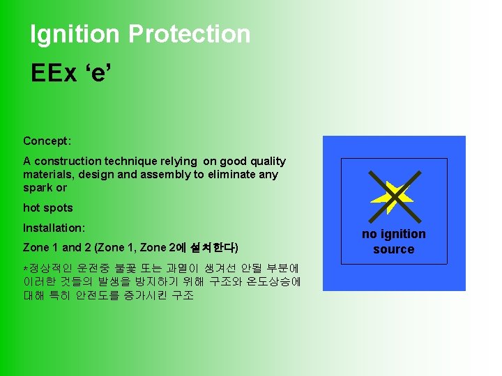 Ignition Protection EEx ‘e’ Concept: A construction technique relying on good quality materials, design