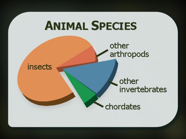ANIMAL SPECIES other arthropods insects other invertebrates chordates 