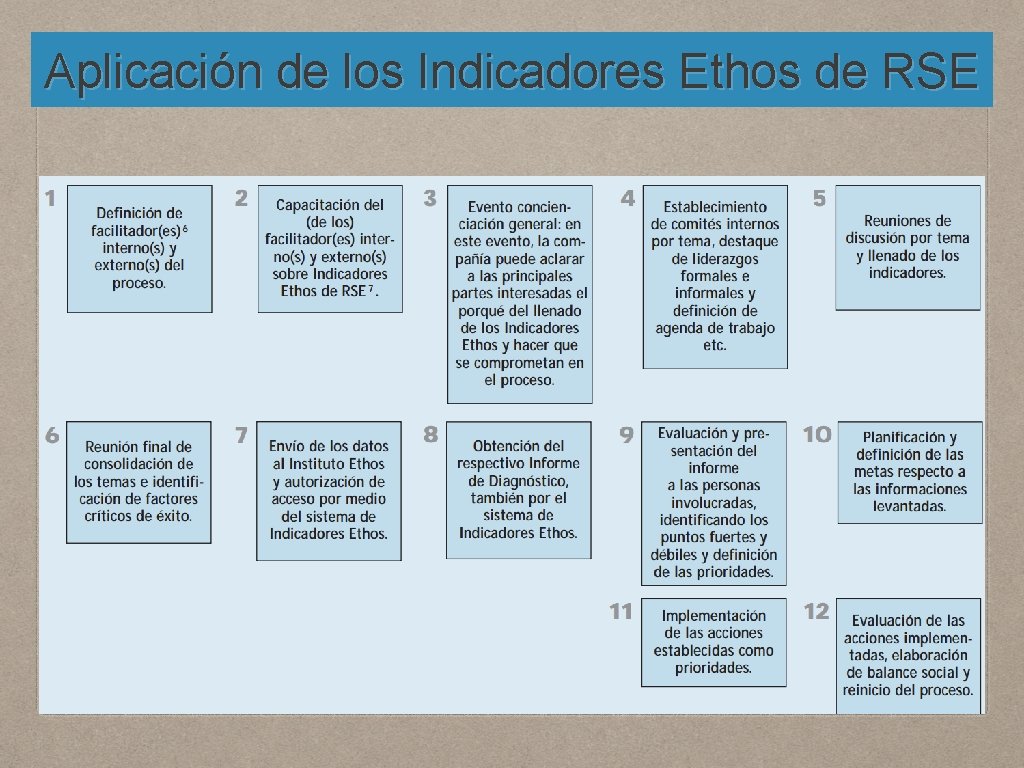 Aplicación de los Indicadores Ethos de RSE 