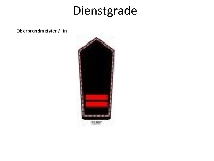 Dienstgrade Oberbrandmeister / -in 
