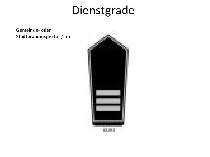 Dienstgrade Gemeinde- oder Stadtbrandinspektor / -in 