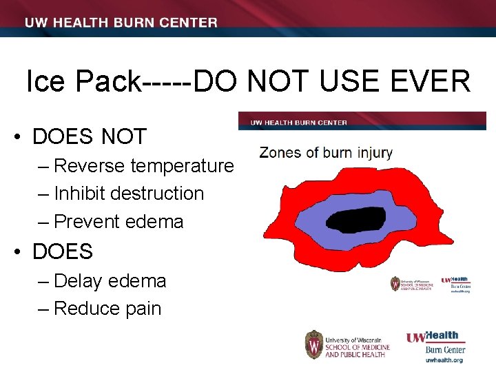 Ice Pack-----DO NOT USE EVER • DOES NOT – Reverse temperature – Inhibit destruction