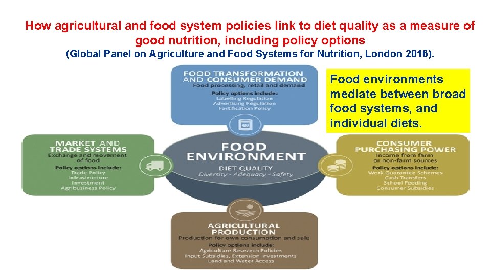 How agricultural and food system policies link to diet quality as a measure of