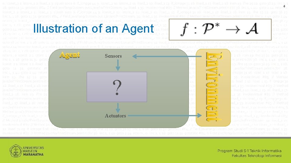 6 Illustration of an Agent Sensors ? Actuators 