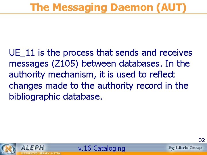 The Messaging Daemon (AUT) UE_11 is the process that sends and receives messages (Z