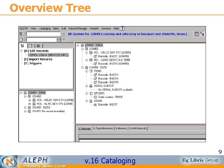 Overview Tree 9 v. 16 Cataloging 